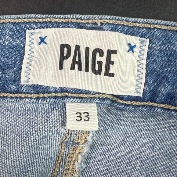 Paige Jeans Womens 34x25* Cindy Cropped Straight Blue Faded Raw Hem Denim Tag 33 - Picture 7 of 16